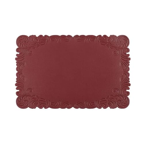 4/6 quadratische Tischsets, rechteckig, Kunstleder, Pad, Küchenzubehör for drinnen und draußen, Weihnachten, Rot(Color 10,4pcs 30x45cm) von DYYEUAVT