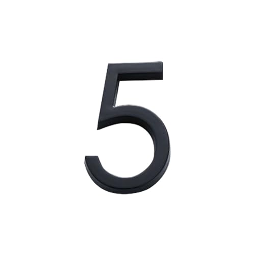 4inch/10cm ABS Acrylic Numeral Tag 3D Black 0 To 9 Number Self-Adhesive Plate Sign For Home Mailbox Hotel Address Door Label(Number 5) von DYYEUAVT
