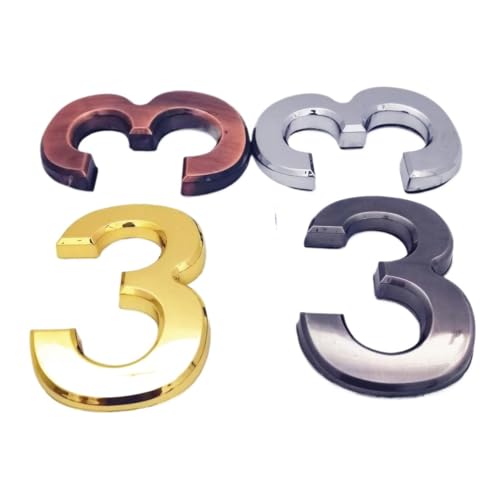 70mm Modern Door Number Plaque Plate House Hotel Address Digits Sticker Sign ABS Plastic 0123456789(Silver,Number 5) von DYYEUAVT
