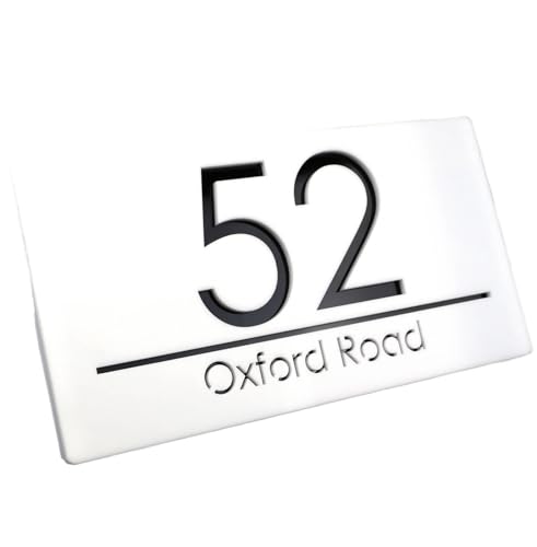 Black Gold Personalized Laser Cut Custom Acrylic Modern 3D Floating House Number Sign Outdoor Street Family Name Plates Matte(White Black) von DYYEUAVT