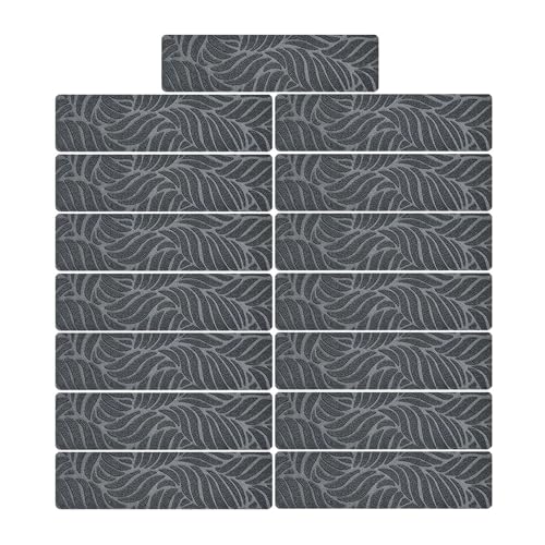 DYYEUAVT 16 STÜCKE Treppenstufen-Teppichmatten Selbstklebende Anti-Rutsch-Stufenpolster 76x20cm Bodenmatte Türmatte Stufentreppen-Schutzabdeckungspolster von DYYEUAVT