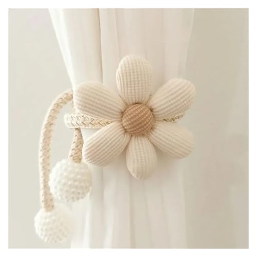 DYYEUAVT 1Pcs Magnetische Schnalle Vorhang Schnalle Clip Blume Form Perle Verschluss Fenster Vorhang Schnallen Vorhang Tieback Kinderzimmer(Beige) von DYYEUAVT