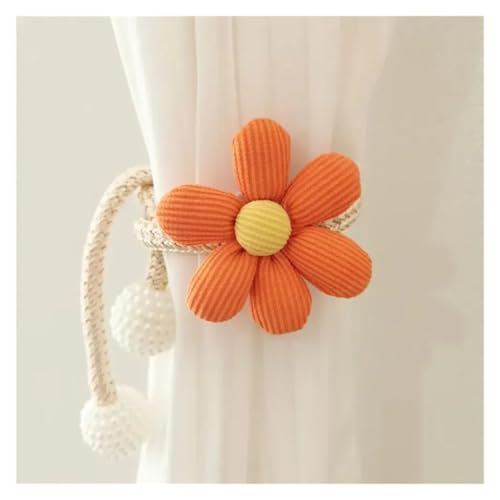 DYYEUAVT 1Pcs Magnetische Schnalle Vorhang Schnalle Clip Blume Form Perle Verschluss Fenster Vorhang Schnallen Vorhang Tieback Kinderzimmer(Orange) von DYYEUAVT