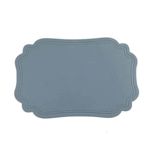 DYYEUAVT 2/4/6pcs Irregular Tableware Pad Placemats Table Mat for Kitchen Dining Imitation Leather Wedding Decor(Blue,30x45cm 4pcs) von DYYEUAVT