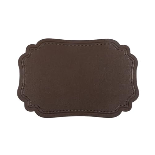 DYYEUAVT 2/4/6pcs Irregular Tableware Pad Placemats Table Mat for Kitchen Dining Imitation Leather Wedding Decor(Coffee,30x45cm 6pcs) von DYYEUAVT