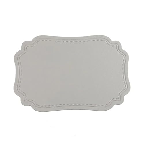 DYYEUAVT 2/4/6pcs Irregular Tableware Pad Placemats Table Mat for Kitchen Dining Imitation Leather Wedding Decor(Grey,30x45cm 4pcs) von DYYEUAVT