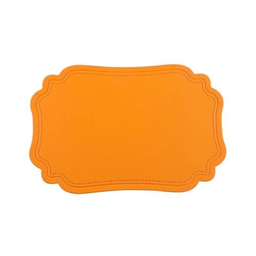 DYYEUAVT 2/4/6pcs Irregular Tableware Pad Placemats Table Mat for Kitchen Dining Imitation Leather Wedding Decor(Orange,30x45cm 2pcs) von DYYEUAVT