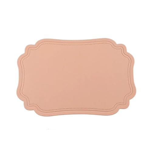 DYYEUAVT 2/4/6pcs Irregular Tableware Pad Placemats Table Mat for Kitchen Dining Imitation Leather Wedding Decor(Pink,30x45cm 2pcs) von DYYEUAVT
