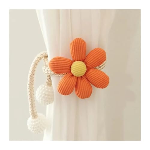 DYYEUAVT 2Pcs Magnetische Schnalle Vorhang Schnalle Clip Perle Verschluss Blume Form Fenster Vorhang Schnallen Vorhang Tieback Wohnkultur(Orange) von DYYEUAVT
