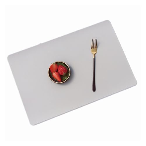 DYYEUAVT 4/6 STÜCKE Schwarze Tischsets Weihnachtstischdekoration Quadratische Kunstleder Geschirrunterlage Tischset Dekoration(Grey,6pcs 30x45cm) von DYYEUAVT
