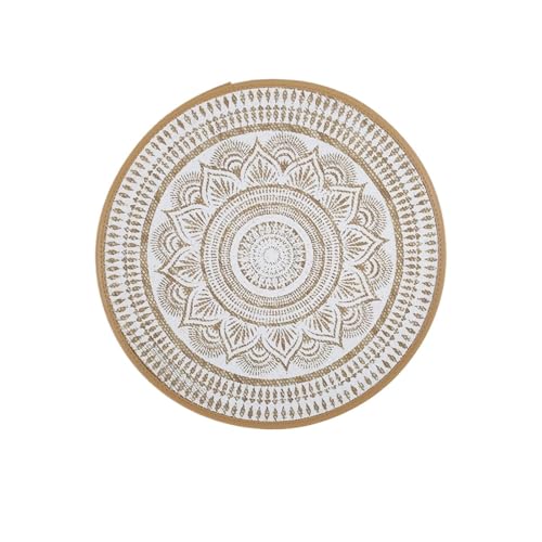 DYYEUAVT 4 stücke/6 stücke Vintage Jute Woven Tischsets Boho Stil Party Dekoration Hängen Wand Matte Vase(White,6pcs) von DYYEUAVT