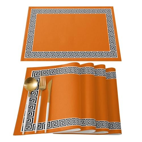 DYYEUAVT 4 stücke Einfarbig Einfache Muster Esstische Dekoration Küche Tischset Hitzebeständige Leinen Geschirr Pad Tisch Matte(Color 01) von DYYEUAVT