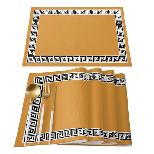 DYYEUAVT 4 stücke Einfarbig Einfache Muster Esstische Dekoration Küche Tischset Hitzebeständige Leinen Geschirr Pad Tisch Matte(Color 02) von DYYEUAVT