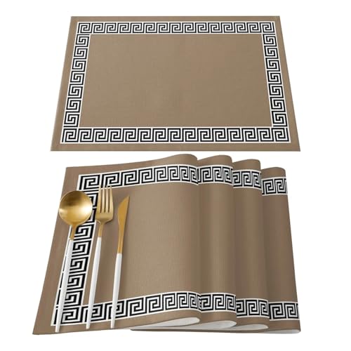 DYYEUAVT 4 stücke Einfarbig Einfache Muster Esstische Dekoration Küche Tischset Hitzebeständige Leinen Geschirr Pad Tisch Matte(Color 03) von DYYEUAVT