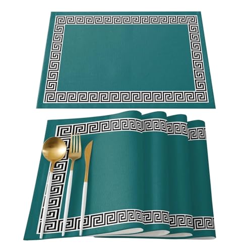 DYYEUAVT 4 stücke Einfarbig Einfache Muster Esstische Dekoration Küche Tischset Hitzebeständige Leinen Geschirr Pad Tisch Matte(Color 04) von DYYEUAVT