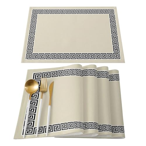 DYYEUAVT 4 stücke Einfarbig Einfache Muster Esstische Dekoration Küche Tischset Hitzebeständige Leinen Geschirr Pad Tisch Matte(Color 05) von DYYEUAVT