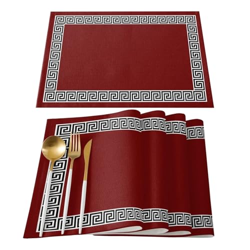 DYYEUAVT 4 stücke Einfarbig Einfache Muster Esstische Dekoration Küche Tischset Hitzebeständige Leinen Geschirr Pad Tisch Matte(Color 06) von DYYEUAVT