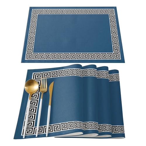 DYYEUAVT 4 stücke Einfarbig Einfache Muster Esstische Dekoration Küche Tischset Hitzebeständige Leinen Geschirr Pad Tisch Matte(Color 07) von DYYEUAVT