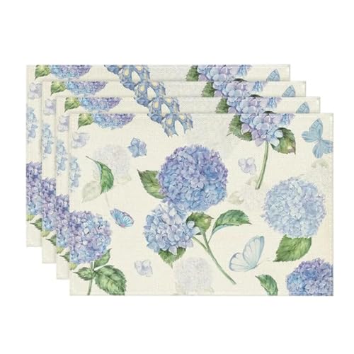 DYYEUAVT 4PCS Tischsets Leinen Rustikalen Frühling Sommer Saisonale Tisch Matten Set Esszimmer Dekoration(Color 01-4pcs) von DYYEUAVT