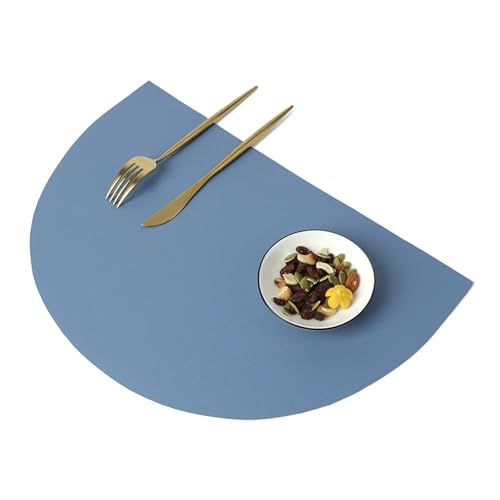 DYYEUAVT Halbrundes Esstisch-Tischset, gelbe Matten, stilvolle Wärmedämmung, Platz, Küchenzubehör(Light Blue) von DYYEUAVT