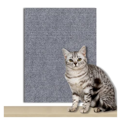 DYYEUAVT Selbstklebender Teppich for Katzen, Kratzbrett, Wandschutz, Anti-Katzenkratz-Sofa, DIY-Katzenkratzbrett, Sofaschutz, trimmbar(Light Grey,30x30cm) von DYYEUAVT