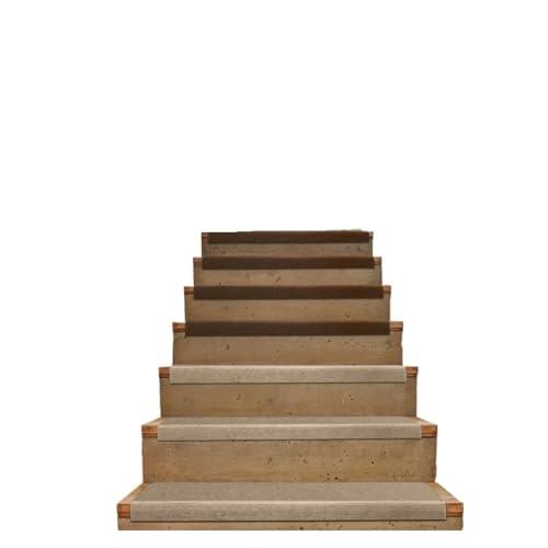 DYYEUAVT Set mit 13 Treppenstufen for den Innenbereich, rutschfeste Matten, Stufenpolster, Teppiche, Braun von DYYEUAVT