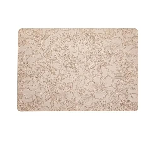 DYYEUAVT Tischsets aus Kunstleder, abwischbar, hitzebeständig, waschbar, Flecken- und ölbeständig, Rutschfester Platz for Essen(Beige,4PCS 43x30CM) von DYYEUAVT