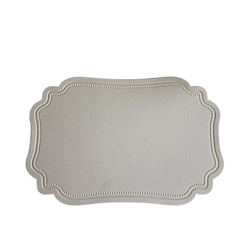 DYYEUAVT Unregelmäßiges Geschirr-Pad, Tischset, for Küche, Esszimmer, Kunstleder, Isolierung, wasserdicht, rutschfeste Tischsets(Beige,4PCS_45X30CM) von DYYEUAVT