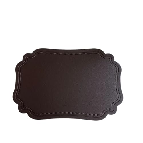 DYYEUAVT Unregelmäßiges Geschirr-Pad, Tischset, for Küche, Esszimmer, Kunstleder, Isolierung, wasserdicht, rutschfeste Tischsets(Coffee,4PCS_45X30CM) von DYYEUAVT