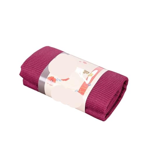 DYYEUAVT Unsichtbare Anti-Rutsch-Griffe Yogamatte Handtuch mit Einer Tragetasche Yogadecke(Burgundy) von DYYEUAVT