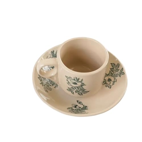 DYYEUAVT Vintage Keramik Set Tasse Untertasse Täglichen Nachmittag Tee Kaffee Tasse Haushalt Täglichen Frühstück Brot Obst Platten von DYYEUAVT