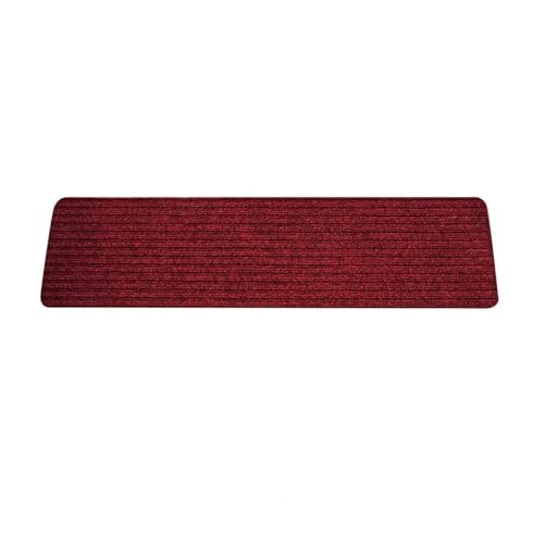 DYYEUAVT Weiche Plüsch-Treppenteppiche, rutschfeste Treppenstufenteppiche for Holzstufen, Sicherheitsteppich mit weichem Plüsch, bequemer Indoor-Läufer for Kinder(Wine Red) von DYYEUAVT
