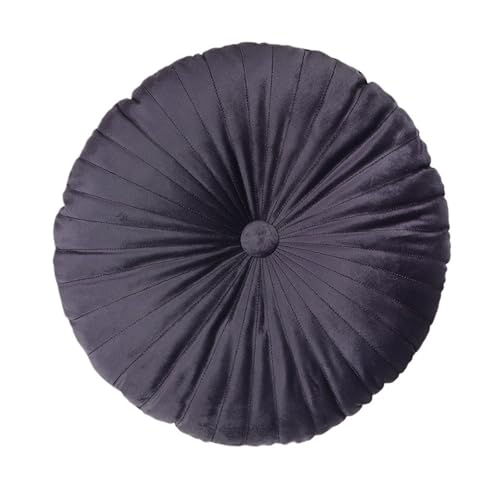 Samt Runde Kürbis Sitz Stuhl Kissen Taille Zurück Sofa Kissen Kopfstütze Rad Kissen Mit Kern Hause Textil Dekoration(Dark Gray) von DYYEUAVT