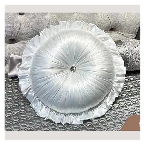 Satin Rundes Kürbiskissen Taille Rückenkissen Kopfstütze Rad Sitzkissen Sofa Schlafzimmer Heimtextilien Dekoration(Purple) von DYYEUAVT
