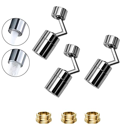 DZANS 2023 Universal Spritzfilter-Wasserhahn, 720° Drehbarer Wasserauslass-Wasserhahn-Sprühkopfadapter, Küchenblasen-Hahnkopf-Sprühdüse mit 4-lagigem Netzfilter und 2-O-Auslaufsicherheit (3 Stück)… von DZANS