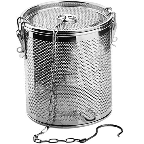 Gewürzsieb Aus Edelstahl - Gewürze Sieb, Gewürzfilter, Teefilter für Lose Kanne, Gross Teesieb für Teekanne, Tee Kugelsieb mit Tragekette und Haken - Küchen Kochzubehör von DZANS