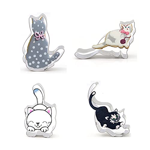 14 Katze Keksausstecher Ausstechformen Edelstahl Ausstecher,DIY Ausstechform Tiere Edelstahl Ausstechformen Katze Ausstechformen Cookie,Cutters Edelstahl Ausstecher Set Ausstechform Katze Backformen von DZAY