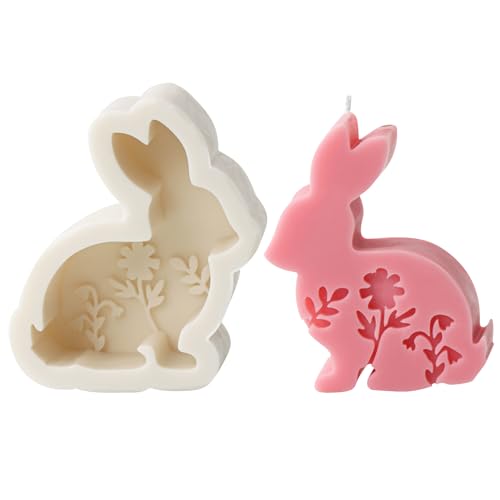 3D Ostern Kaninchen Kerzen Gießformen,DIY Ostern Seifenform Silikonform für Kerzenherstellung Kerzen Gießform,Hase Gießform Epoxidharz Formen Silikon Kaninchen Kuchenform Rabbit Resin Molds (05) von DZAY