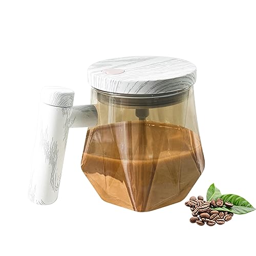 400ml Elektrischer Selbstrührender Kaffeebecher aus Hohe Borosilikatglas，Mischen Kaffee Tasse Automatisches AAA batteriebetrieben Selbstmischende Kaffeetasse für Kaffee/Milch/Proteinpulver von DZAY