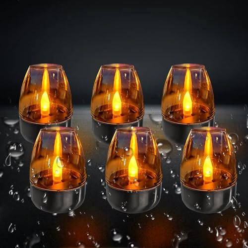 6 Stück Solar Tischlampe Outdoor Garten Deko Solarleuchten Balkon,Solarlampen für Außen Tischleuchte,Led Tischlampen Outdoor Dekolampe Garten Balkon Terrasse Beleuchtung für Außen (Kegel) von DZAY