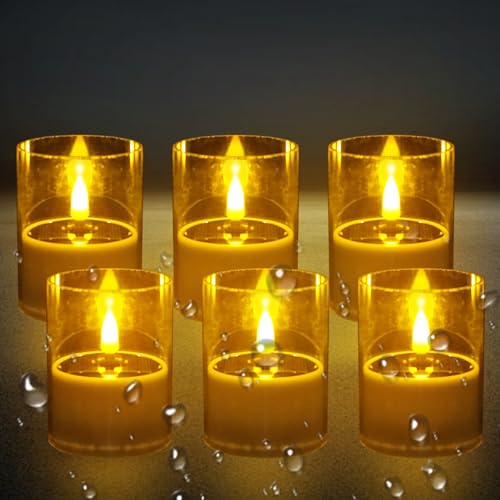 6 Stück Solar Tischleuchte Outdoor Solarkerze,Tisch Solarleuchten für Außen Deko Terrasse Beleuchtung Balkon,Solarlampen für Außen Tischlampe LED Teelicht Kerzen Solar Tischleuchte Outdoor von DZAY