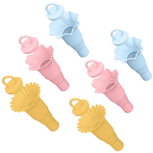 6 Stück Tropffreier Eis am Stiel Halter für Kinder,Popsicle Holder Wiederverwendbarer Eishalterung Kinder,Silikon Anti Tropf Eis Halter,BPA-Freie,Eislutscher Halter für Kinder von DZAY