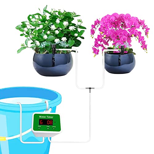 Automatisches Bewässerungssystem für Indoor Bewässerungssystem Balkon Pflanzen Bewässerungssystem,30-Tage Timer Setting für bis zu 12 Zimmerpflanzen mit Wasserpumpe Blumenbeet,Terrasse Topfpflanzen von DZAY