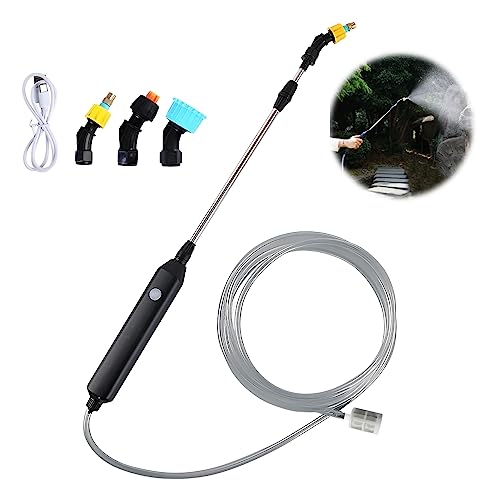Blumenampel Gießstab Elektrisch Spritzpistole mit langer Stange Gießgerät,Handbrause Gartenbrause Lange 62cm Teleskop Gießstab Gartenspritzpistole Gießlanze Bewässerung Zauberstab Gartenbrause von DZAY