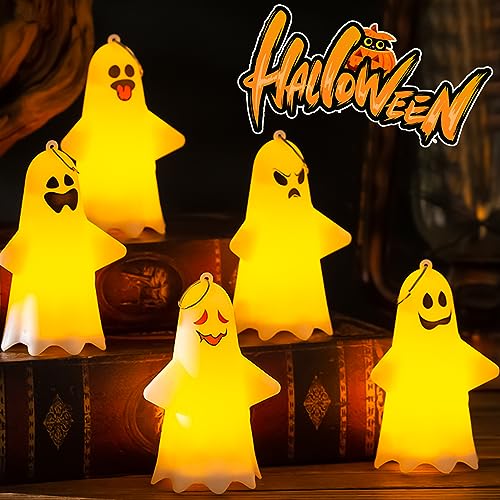 DZAY 5 Stück Halloween Dekoration LED Geist Beleuchtung,Halloween LED Ghost Licht Nachtlampe Elektronische Kerzenlampe für Esstisch Mittelstücke Halloween Lampe Häuser Indoor Outdoor Party deko von DZAY