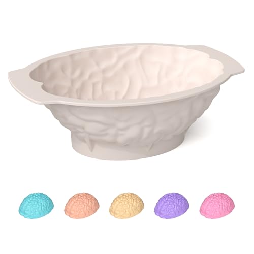 Halloween Silikonform Herz Backform Kuchen Silikon Form,DIY Schokolade Pudding Gehirn Motivbackformen Puddingformen,Gehirn Puddingform für Organ Fudge Pudding Mould Silikon Form (Gehirn) von DZAY