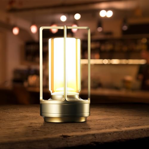 LED Tischlampe Kabellos aus Kristall Lampe,Romantische Luminous Kristall Laterne USB Wiederaufladbare LED Laterne Tischlampen für Restaurant Schlafzimmer Bar Tischdekoration Beleuchtung von DZAY