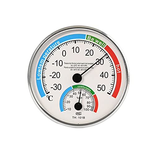 DZAY Thermometer Hygrometer Innen Analog,Thermometer für Innenraum Messinstrumente Zimmerthermometer und Luftfeuchtigkeitsmessgerät, Temperatur,Luftfeuchtigkeit Innen Klima Monitor von DZAY