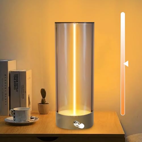 DZAY Tischlampe Kabellos Tischleuchte,Led Tischlampen USB Aufladbar Kristall Laterne mit Touch Dimmbar,Industrie Stil Camping Lamp für Schlafzimmer Wohnzimmer Nachttischlampe Schreibtischlampe von DZAY