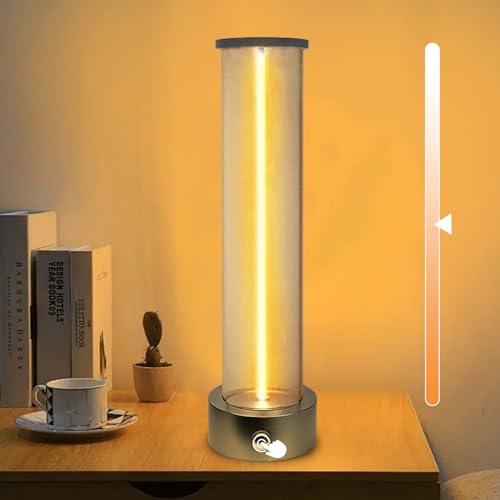 DZAY Tischlampe Kabellos Tischleuchte,Led Tischlampen USB Aufladbar Kristall Laterne mit Touch Dimmbar,Industrie Stil Camping Lamp für Schlafzimmer Wohnzimmer Nachttischlampe Schreibtischlampe von DZAY